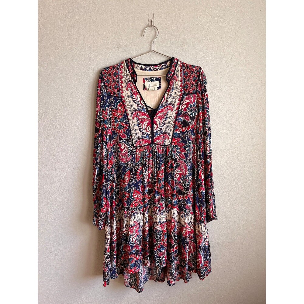 by Anthropologie Spliced Tunic Dress in Navy Combo Size LARGE